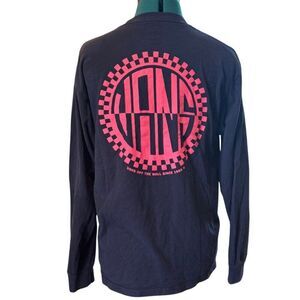 Vans Graphic Long-Sleeve T-Shirt - Size Medium, Navy/Teal/Pink